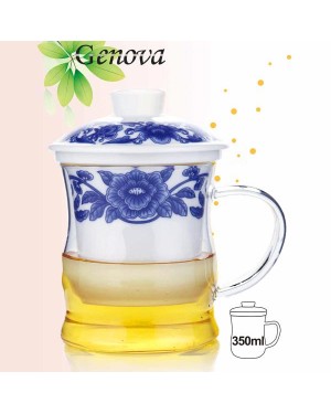 Borosilicate Glass Tea Maker with Ceramic Lid and Filter TM-02C