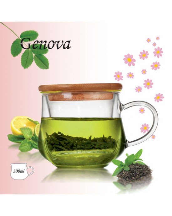 Borosilicate Glass Tea Maker With Bamboo Lid TM-40B