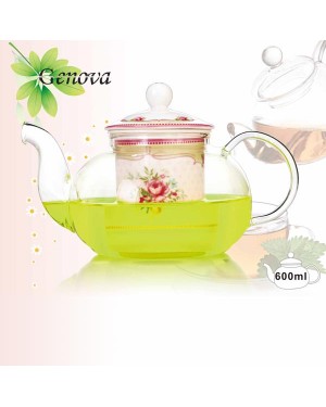 Borosilicate Glass Teapot with Ceramic Lid and Filter TP-302C 600ml Borosilicate Glass Teapot with Ceramic Lid and Filter TP-302C 600ml