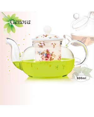 Borosilicate Glass Teapot with Ceramic Lid and Filter TP-302C 600ml