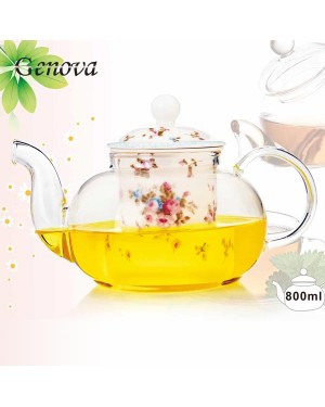 Borosilicate Glass Teapot with Ceramic Lid and Filter TP-302C 800ml
